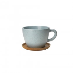 Puodelis su medine lėkštute taškuotas melsvas 0.5 L, IITTALA